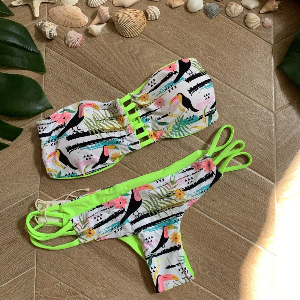 Green pelican tropic Bikini